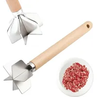 Fleischwolf Aus Edelstahl 304 – Sechsklingen-fleischwolf Mit Holzgriff – 28 Cm Kartoffelwolf – Küchen-fleischwolf Aus Metall