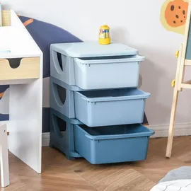Homcom Schubladenschrank Kunststoff 37 x 37 x 56,5 cm blau