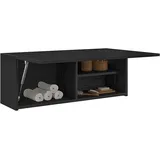Gecheer Bad-Wandschrank Hängeschrank Badschrank Küchenschrank Medizinschrank Badmöbel Schwarz 80x25x30 cm Holzwerkstoff