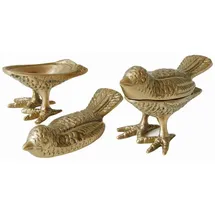 Loberon Deko-Vogel 2er Set antikmessing
