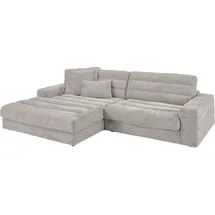 Candy Ecksofa 3C CANDY "Stripes Mega-Sofa, bequem und komfortabel, L-Form", grau, B:296cm H:83cm T:205cm, 88% Polyester, 12% Polyacryl, Sofas, Ecksofa, Lose Rückenkissen, mit feiner Quersteppung, Cord-Bezug