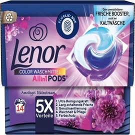 Lenor Waschmittel Pods All-In-1 Color Amethyst Blütentraum 14WL, 1 Packung