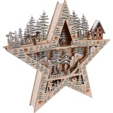 Myflair Möbel & Accessoires Dekostern, (1 St.), Stern mit LED-Beleuchtung, aus Holz, Höhe ca. 42 cm, Weihnachtsdeko, beige