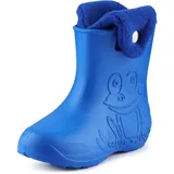 Ladeheid Eva Kinder Jungen Mädchen Gummistiefel Regenschuhe gefüttert Regenstiefel Gummischuhe LA-CA-04 (Blau/Marineblau, 28/29 EU)
