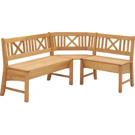 massivline&more Eckbankgruppe MASSIVLINE & MORE "Königsee", braun (wildeiche, eichefarben, eichefarben), T:54cm, Massivholz, Sitzmöbel-Sets, Eckbankgruppe, Eckbank ist umstellbar, Eckbank mit Truhe