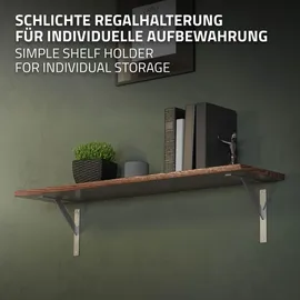 ML-Design 4 Stück Regalhalterung 240x240 mm, Silber, Aluminium, Schwebende Regalhalterungen, Regalwinkel, Wandhalterung für Regalbrett,