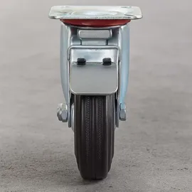 Wiltec Wiltec, Möbelrollen, Doppelstopp-Lenkrolle Set 4x Vollgummirad 200mm 150kg Transportrollen