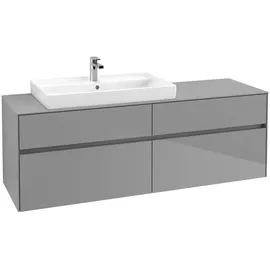 Villeroy & Boch Collaro Waschbeckenunterschrank 160 x 55 cm Glossy Grey