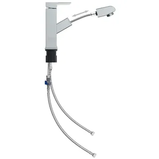vidaXL Einhandmischer mit Herausziehbare Brause chrom 149075
