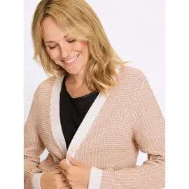 Sieh an! Strickjacke in Beige-Ecru-Gemustert 44