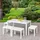 Dmora Outdoor-Lounge-Set Sanremo, Gartenset mit 1 rechteckigem Tisch und 4 Bänken, Indoor- und Outdoor-Set für Pic Nic, 100 % Italy, Weiß - Weiß