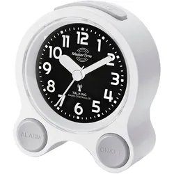 Funkwecker MASTER TIME, weiß, Wecker, Quarzwecker, automatischer Kalender