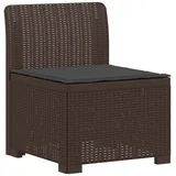 vidaXL 1-Sitzer Garten-Sofa mit Kissen Rattan-Look PP Braun