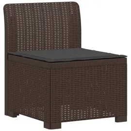 vidaXL 1-Sitzer Garten-Sofa mit Kissen Rattan-Look PP Braun