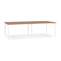 Doppelbank Schreibtisch aus Holz mit Walnussfinish | Grosser Bürotisch für Teamarbeit | Eleganter Konferenztisch im Modernen Design | Kadima Design