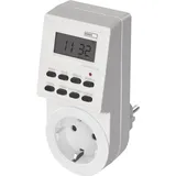 EMOS - Digitale Zeitschaltuhr Schuko-Steckdose - 8 Programme - Akku-Backup - 3680 W - Sommerzeit-Wechsel - IP20 für Innenbereich - weiß