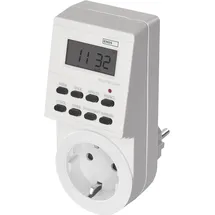 EMOS - Digitale Zeitschaltuhr Schuko-Steckdose - 8 Programme - Akku-Backup - 3680 W - Sommerzeit-Wechsel - IP20 für Innenbereich - weiß