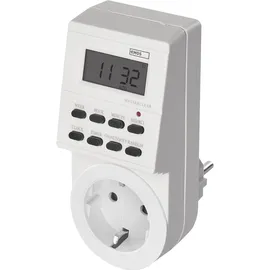 EMOS - Digitale Zeitschaltuhr Schuko-Steckdose - 8 Programme - Akku-Backup - 3680 W - Sommerzeit-Wechsel - IP20 für Innenbereich - weiß