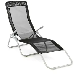 VCM Bäderliege 160 x 48 x 100 cm schwarz klappbar