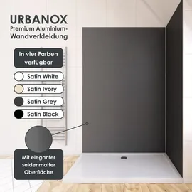 Marwell Wandpaneel fugenlos wasserdicht Marwell Urbanox Aluverbundplatte grau 120x210 cm Duschrückwand & Küchenrückwand - Grau