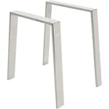 ML-Design Tischbeine Loft 75x72 cm Silber, aus Edelstahl, Industriedesign
