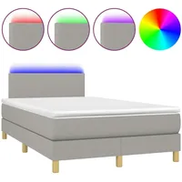 VidaXL Boxspringbett mit Matratze & LED Hellgrau 120x200 cm