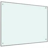 vidaXL Küchenrückwand Weiß 80x60 cm Hartglas
