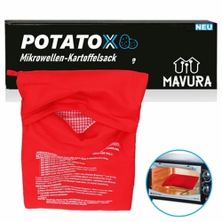 MAVURA Mikrowellenbehälter POTATOX Mikrowellen Kartoffelgarer Kartoffelbeutel Kartoffeltasche, Kartoffelsack Kartoffelkochtasche Kartoffelkocher für Mikrowelle rot
