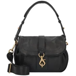 abro Star Schultertasche Leder 28 cm  schwarz