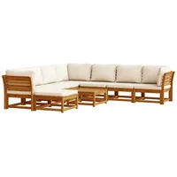 vidaXL 9-tlg. Garten-Lounge-Set mit Kissen Massivholz Akazie