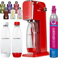 Wassersprudler SodaStream Art Red + 2 Flaschen, 1L, Rot/Weiß + Bolero - Rot