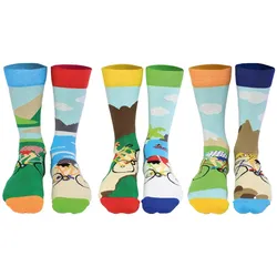 United Oddsocks Herren Socken, 6 Socken Pack - Strumpf, Mottomotive OnYourBike 39-46