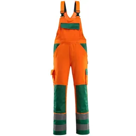 Mascot Safe Compete Warnlatzhose mit Knietaschen Barras Latzhose hi-vis orange/grün