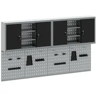 VidaXL 4-tlg. Werkzeugschrank-Set mit Stecktafel Wandmontage Schwarz