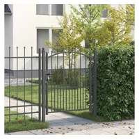 vidaXL Gartentor 125 x 100 cm Grau/Stahl