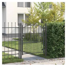 vidaXL Gartentor 125 x 100 cm Grau/Stahl