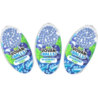 Vovan Balls Aromakugeln 3er - Aroma: Blueberry Mint - Menge: 300 Kugeln - Aromaperlen für DIY Click Hülsen