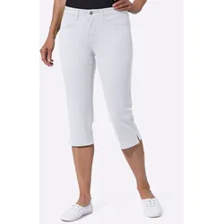 Caprijeans CLASSIC BASICS, Damen, Gr. 52, Normalgrößen, weiß, 97% Baumwolle, 3% Elasthan, unifarben, knielang, Jeans