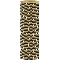 Clairefontaine Geschenkpapier, Tiny Rolls Kraft 70g, 50x0,35m, Dreiecke, schwarz - Schwarz 223923C