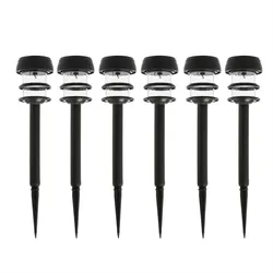 LED Solar Wegleuchten Erdspieß Gartenleuchten Lichtsensor 6er Set