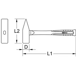 BRONZEplus Handhammer, 700g, amerikanische Form, Hickorystiel