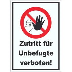 Zutritt für Unbefugte verboten Aufkleber A6 (105x148mm)