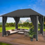 Devoko Pavillon 3x3/4m aluminium 8/10Dachstützen 100%wasserdicht Winterfest UV50