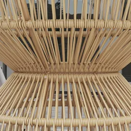 Outsunny Beistelltisch Rattan, Ø60 cm Couchtisch Gartentisch mit Tischplatte aus Hartglas