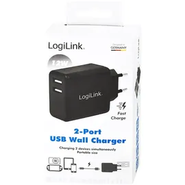 Logilink PA0210 2-fach, 2,4 A, Schwarz