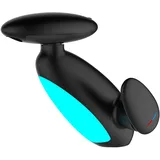 Yalsfowe Wasserhahn Bad 4 Modus, LED Waschtischarmatur mit ausziehbarer brause, Wasserfall Mischbatterie Bad, 360° Drehbar, Kreativer Wasserhahn Waschbecken mit mehrfarbige beleuchtung,Schwarz