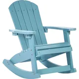 Beliani Garten Schaukelstuhl für Kinder Hellblau Kunstholz Breite Armlehnen Muskoka Adirondack Stil Terrasse Outdoor