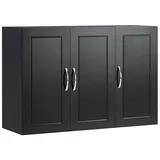 SoBuy Hängeschrank mit Drei Türen Wandschrank Badmöbel Schwarz FRG231-L-SCH