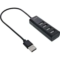InLine InLine® USB 2.0 Hub, 4 Port, schwarz, Kabel 30cm, schmale Bauform