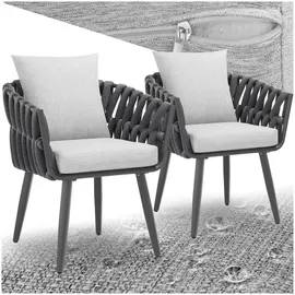Tectake 2er Set Stuhl Lugano Mikrofaser